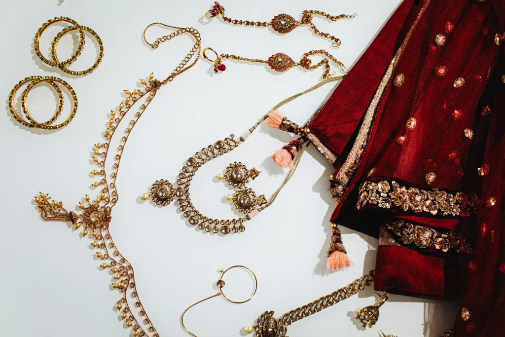Wedding jewelry in Kerala, India