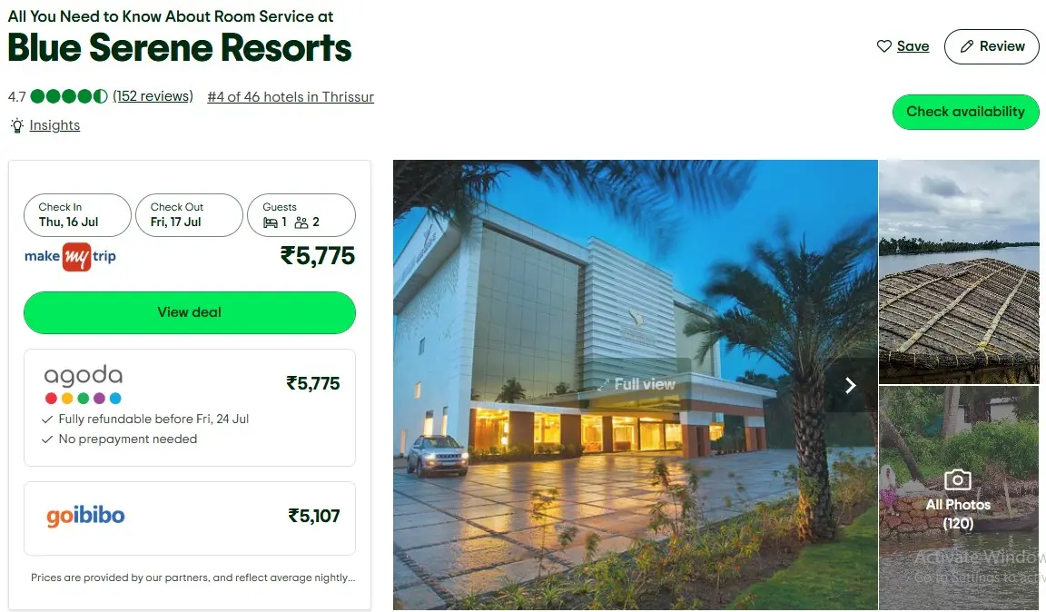 TripAdvisor 5-star review for Melodia Events managed by Mayjohn executing a fairy tale destination wedding reception at Blue Serene Resorts Thrissur.