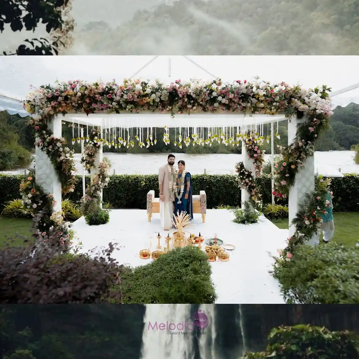 A dream wedding at Athirappilly waterfalls, Kerala. It was a intimate destination wedding.