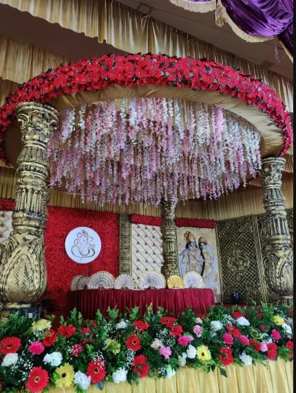 Hindu traditional wedding stage decoration