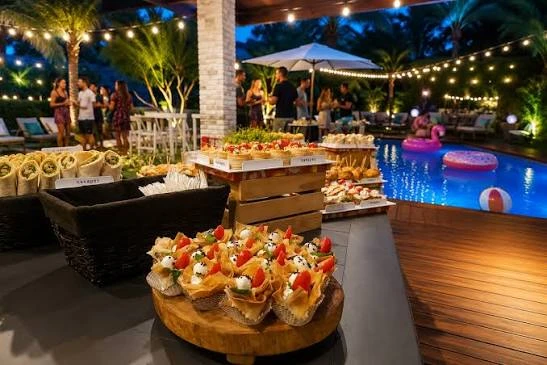 A curated resort buffet near the pool, tailored to both North Indian and Kerala palates.
