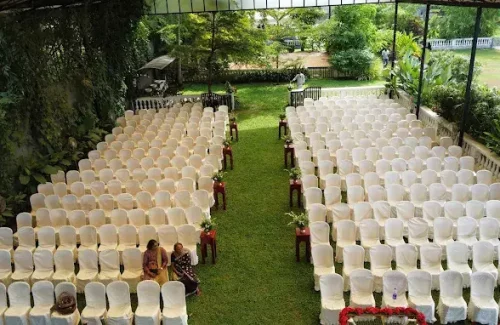 Luxeves Pavilion at Kanjira’s provides a dedicated venue setting for weddings and events in Triprayar.