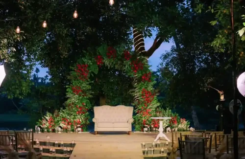 Stage decor at Riverine Farmville In Kunnukara, Kochi By Melodia Event Management