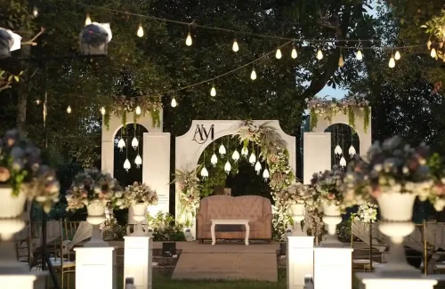 Stage decor at Riverine Farmville In Kunnukara, Kochi By Melodia Event Management
