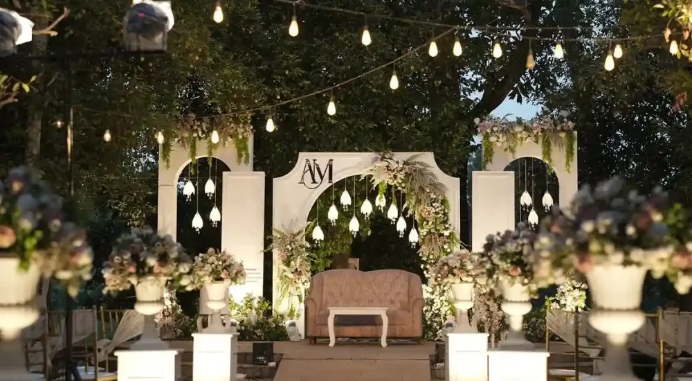 Stage decor at Riverine Farmville In Kunnukara, Kochi By Melodia Event Management