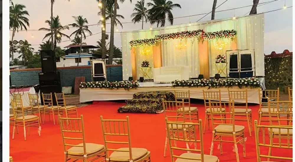 Kanaka Beach House beach resort venue in Kannur used for wedding decoration by Melodia