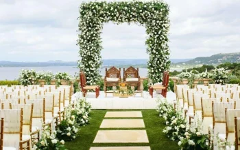 hill top destination wedding stage decoration in Kerala