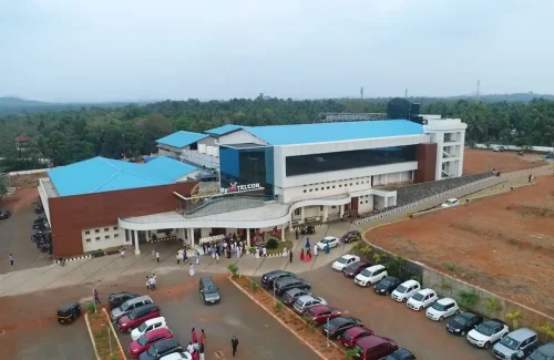 Massive open air visitor parking lot with 1000 car capacity at Telcon Convention Centre Thrissur