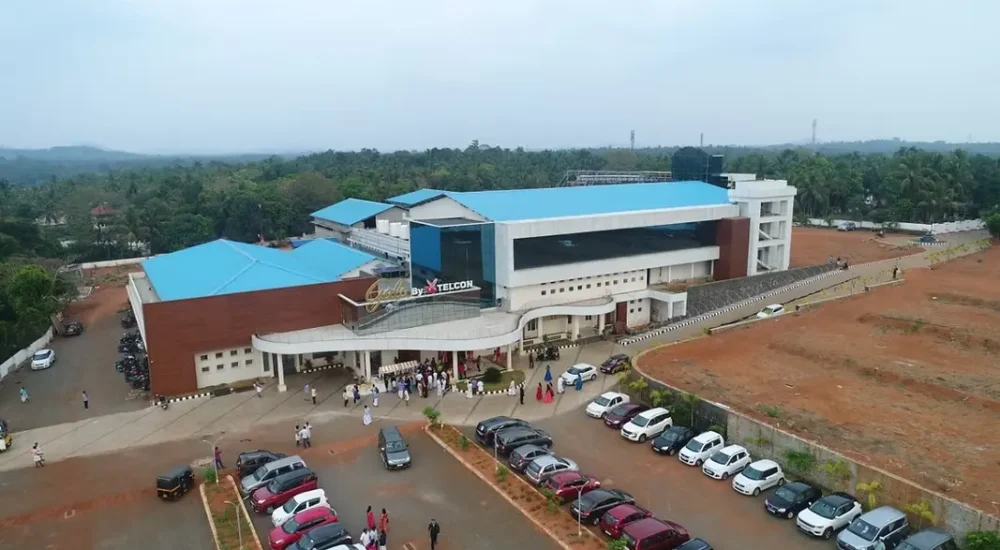 Massive open air visitor parking lot with 1000 car capacity at Telcon Convention Centre Thrissur